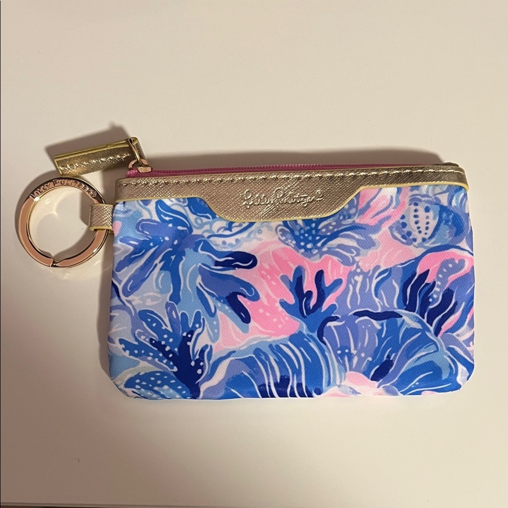 Lily Pulitzer Keychain Colorful Floral Wristlet Pouch